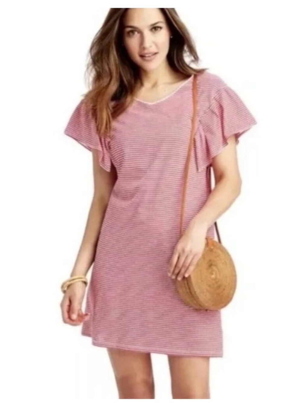 Women's Red Striped Sun Dress